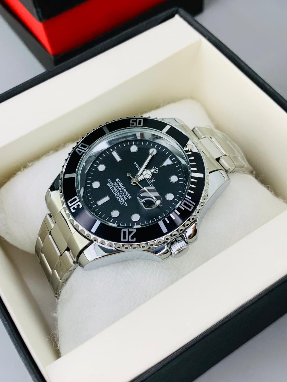 Classic Diver Watch – Black Dial Stainless Steel Edition