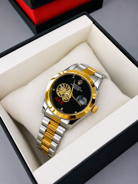 Tow Tone Black New Model With Date Function