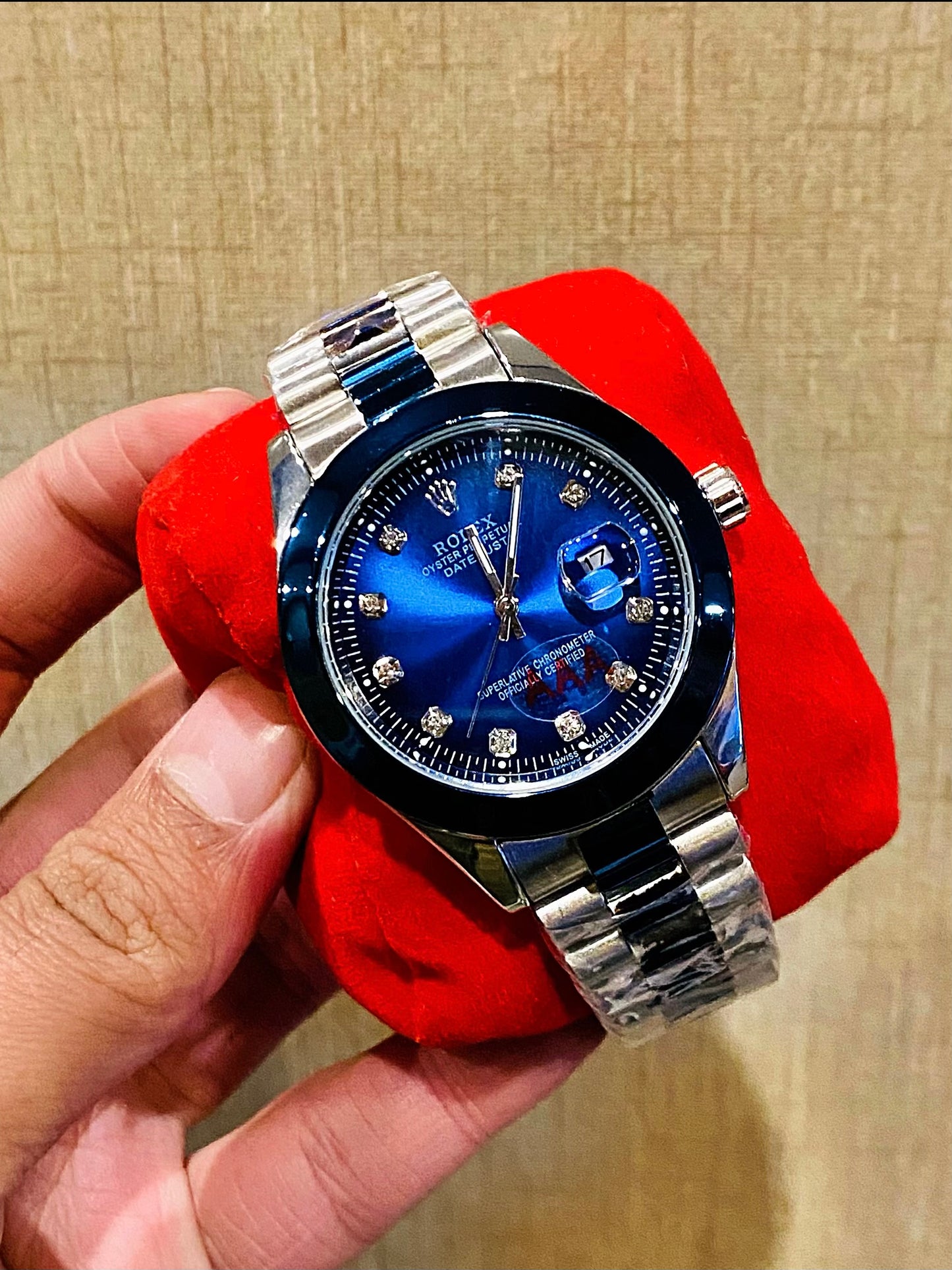 Tow Tone Blue Stone Model With Date Function