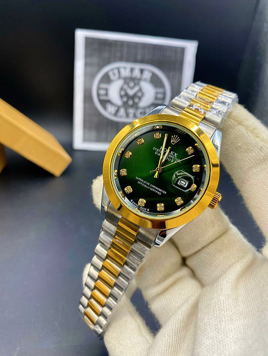 Tow Tone Green Stone Model with Date Function