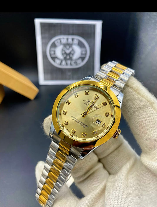 Tow Tone Golden Stone Model With Date Function